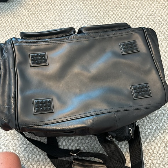 Black Leather Duffel Bag, USED ONCE!!! - Picture 13 of 14